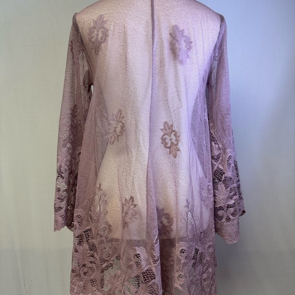 Boho Sheer Lace Cardigan bell sleeves size small - Picture 2 of 6